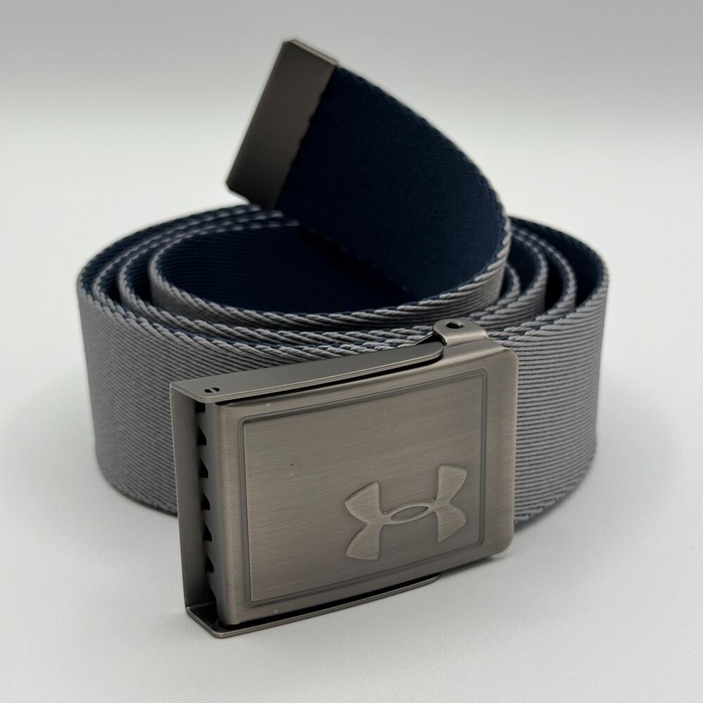 Under Armour Reversible Web Belt 48” Long Navy/Gray Men's Golf Performance